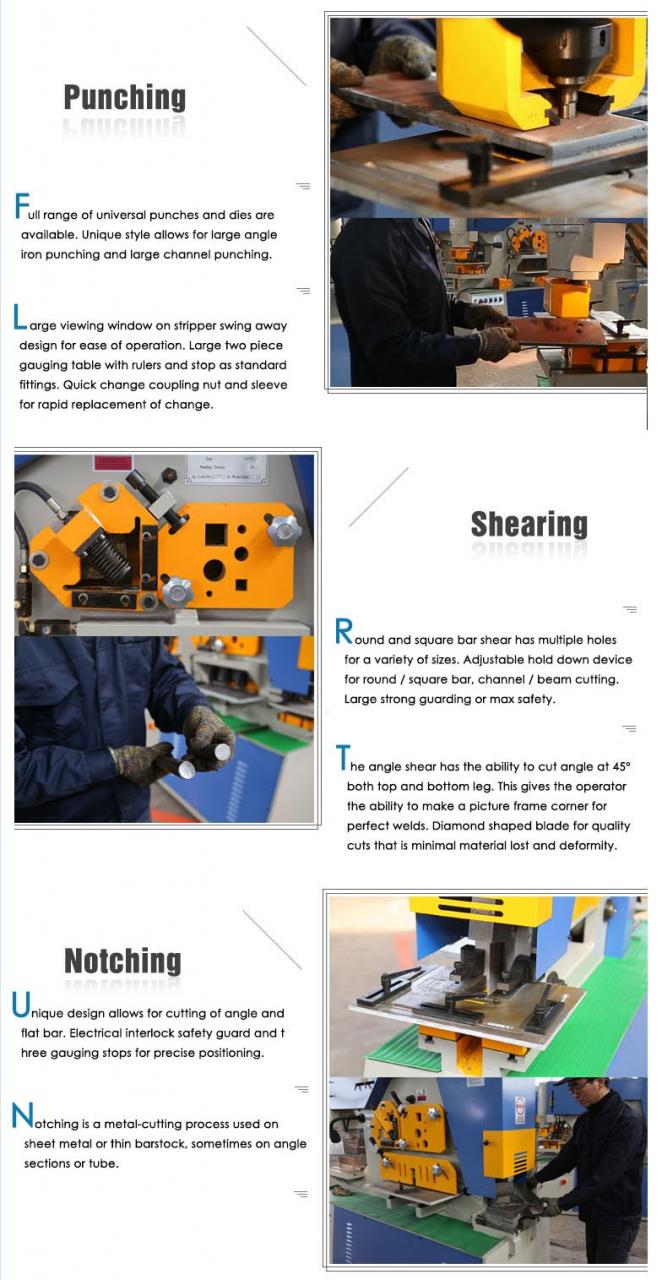 Hydraulic Ironworker 25 Ton Hand Tools Hydraulic Combined Punching And Cutting Machine Hydraulic Ironworker 25Tunové ruční nářadí Hydraulický kombinovaný děrovací a řezací stroj