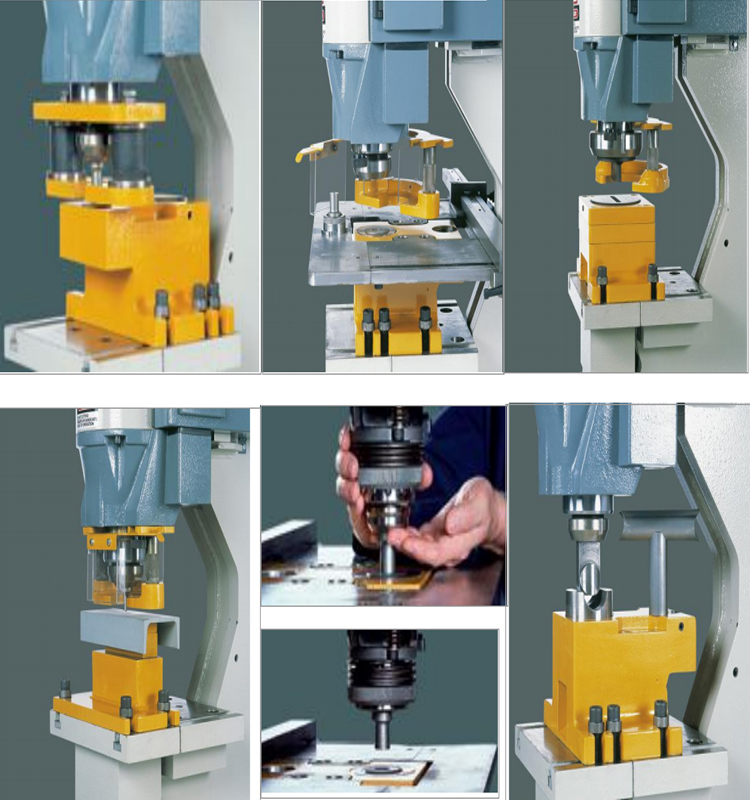 Metal Cutting Hydraulic Steelworkers Machine For Punching Cropping Notching Cutting Metalli lõikamise hüdrauliline terasetööstusmasin mulgustamiseks, kärpimiseks, lõikamiseks