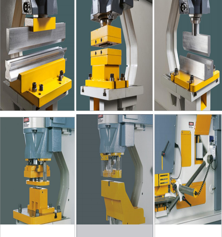 Metal Cutting Hydraulic Steelworkers Machine For Punching Cropping Notching Cutting Metalli lõikamise hüdrauliline terasetööstusmasin mulgustamiseks, kärpimiseks, lõikamiseks